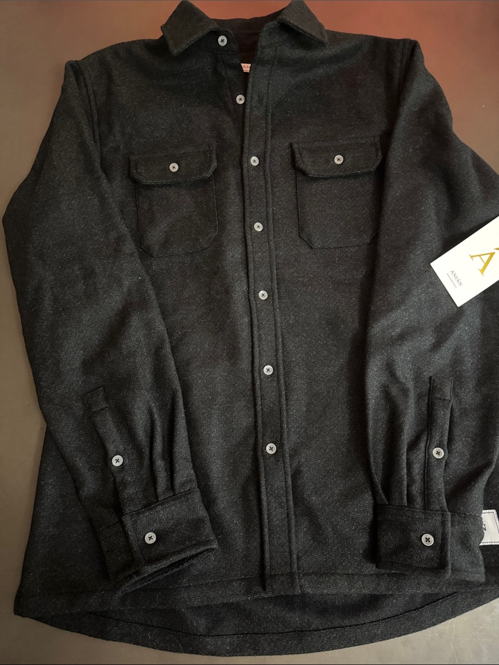 Men's Black Button-Front Shirt Jacket - Lightweight Layer